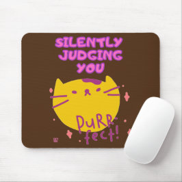 lustigt musknapp "PURR FECT" Musmatta