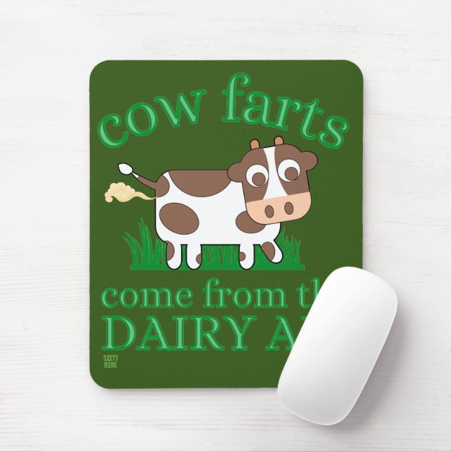 Lustigt musmatta "COW FARTS.." (Med mus)