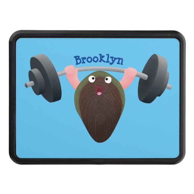 Lustigt mussel som arbetar med illustration av tec dragkroksskydd (Framsidan)