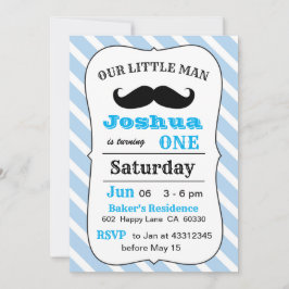 Lustigt Mustache Birthday Inbjudningar