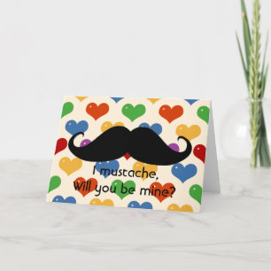 Lustigt mustasch-kort från Valentindagen Helgkort
