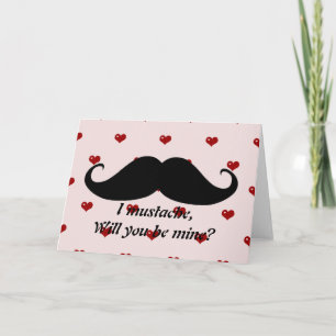 Lustigt mustasch-kort från Valentindagen Helgkort