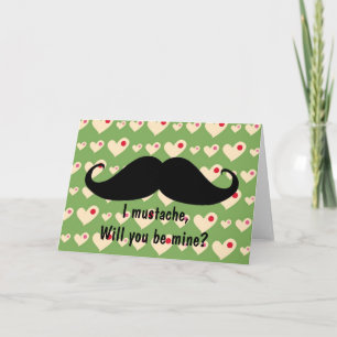 Lustigt mustasch-kort från Valentindagen Helgkort