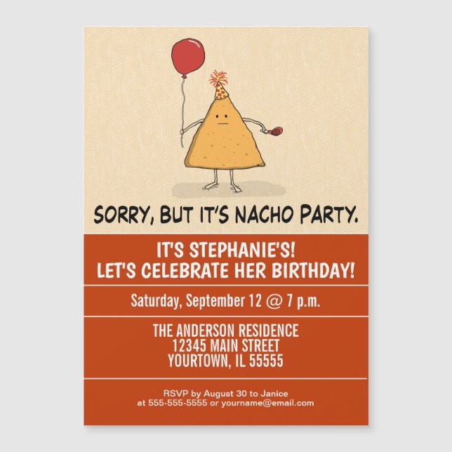 Lustigt: Nacho Party födelsedag (Framsida)