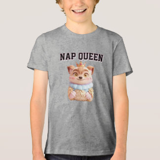 Lustigt "Nap Queen" Sömnig djurdesign T Shirt