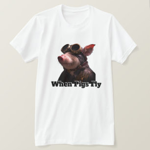Lustigt när Grisar flyger T Shirt