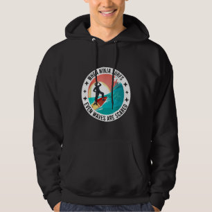 Lustigt när Ninja surfs till och med Vinkara Skräm Hoodie