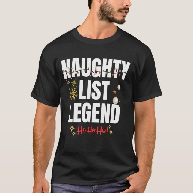Lustigt naughn-lista t shirt (Framsida)