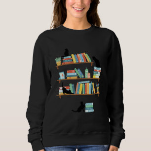 Lustigt Naughty Cat och Bok Reader Dam Kitten T Shirt