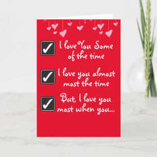 Lustigt Naughty Check Box Red Black Modern Valenti Helgkort