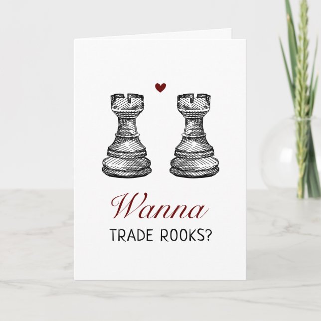 Lustigt Naughty Chess Queen's Gambit Valentine Day Kort (Framsida)
