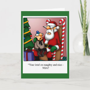 Lustigt "Naughty eller Nice Intel julkort" Helgkort