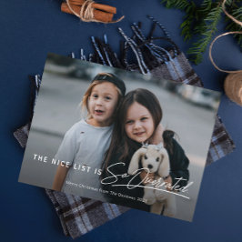 Lustigt Naughty från Nice-listan Fotojul Julkort