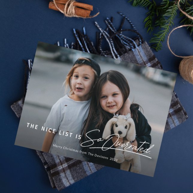 Lustigt Naughty från Nice-listan Fotojul Julkort (Skapare uppladdad)