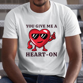 Lustigt Naughty Heart Boykompis Valentindagen T Shirt