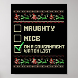 Lustigt Naughty Nice på en regerings bevakningslis Poster