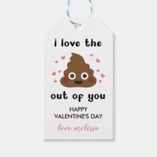 Lustigt Naughty Poop Lycklig Valentine Presentetikett
