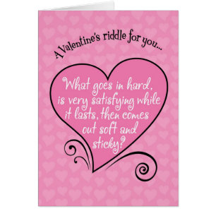 Lustigt Naughty Valentines Riddle Hälsningskort
