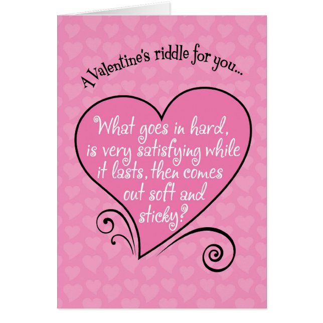 Lustigt Naughty Valentines Riddle Hälsningskort (Framsidan)