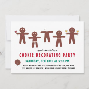 Lustigt Naughty Vuxen Cookie Decorating Party Inbjudningar