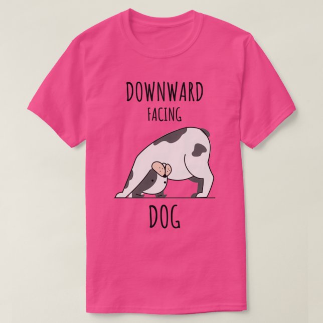 Lustigt nedåtvänd hund t shirt (Design framsida)