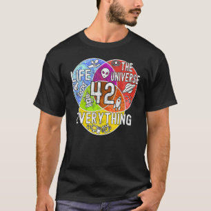 Lustigt nerdy Betydelsen av Life 42 Venn Diagram M T Shirt