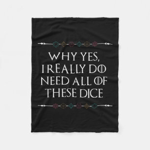 Lustigt Nerdy-spel D20 Rpg Dice med offertdiagram Fleecefilt