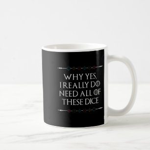 Lustigt Nerdy-spel D20 Rpg Dice med offertdiagram Kaffemugg
