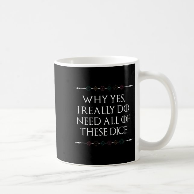 Lustigt Nerdy-spel D20 Rpg Dice med offertdiagram Kaffemugg (Höger)
