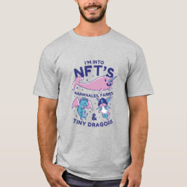 Lustigt NFTs Narwhale, Fairy, Tiny Dragons T-shirt