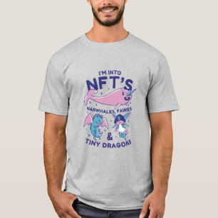 Lustigt NFTs Narwhale, Fairy, Tiny Dragons T-shirt