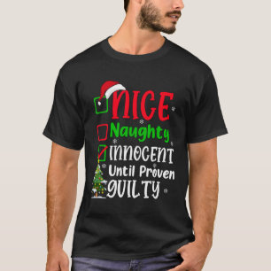 Lustigt Nice Naughty Innocent jul Julafton Vuxna T Shirt