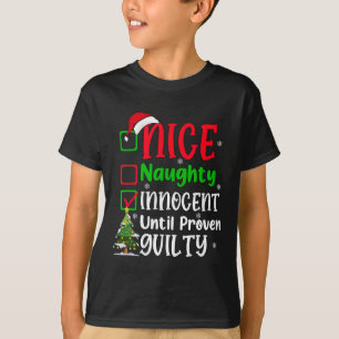 Lustigt Nice Naughty Innocent jul Julafton Vuxna T Shirt