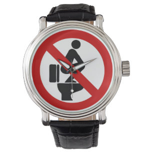 Lustigt NO Feet på sätet ⚠ thailändska skylten ⚠ Armbandsur