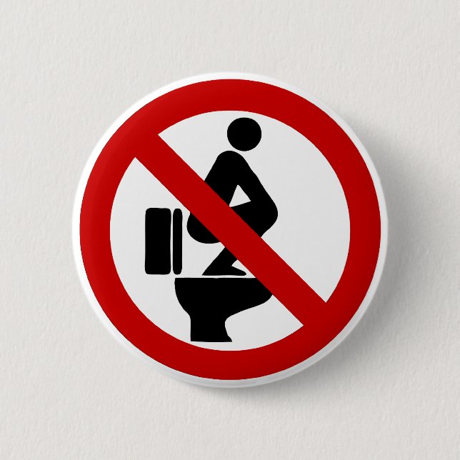 Lustigt NO Feet på sätet ⚠ thailändska skylten ⚠ Knapp (Framsida)