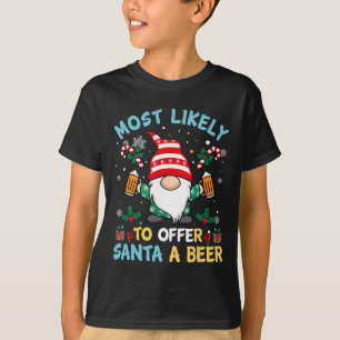 Lustigt nog att erbjuda tomten en öl jul t shirt