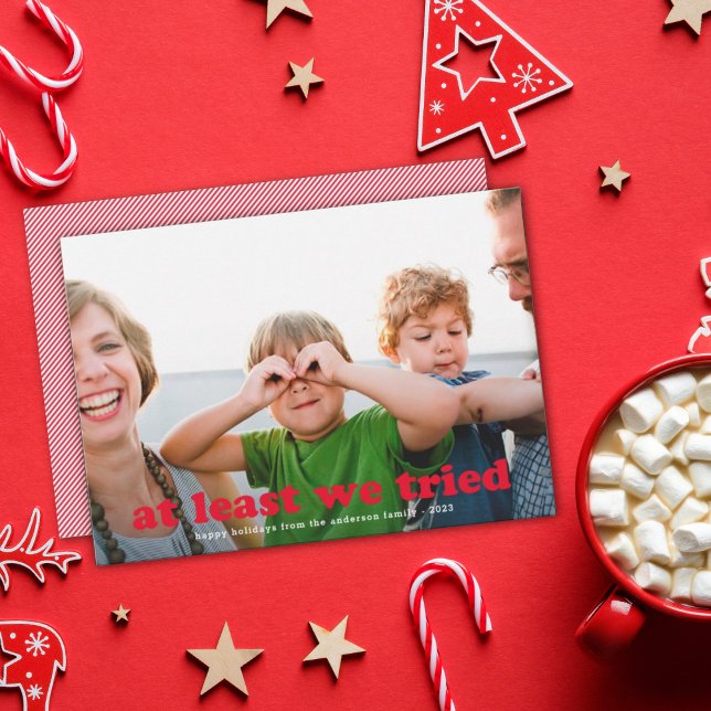 Lustigt nog har vi provat Red Helgdag Photo Card Julkort (Skapare uppladdad)
