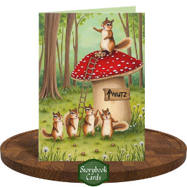Lustigt nostalgic Chipmunk Friends tänker på dig Kort
