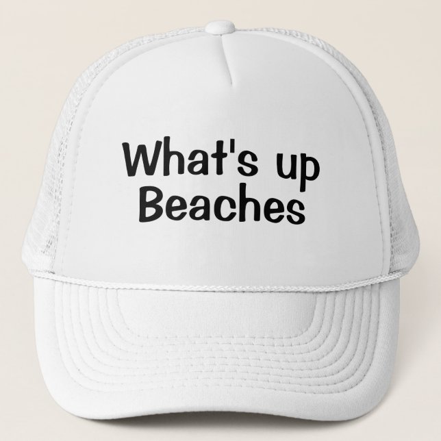 Lustigt Novelty Baseball VAD ÄR UPP BEACHES Keps (Framsida)