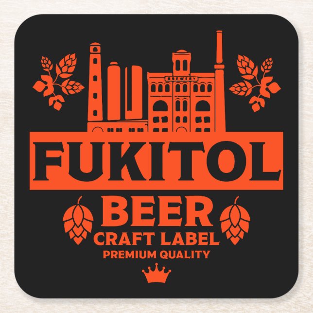 Lustigt Novelty - etiketter för julöl Underlägg Papper Kvadrat (Framsidan)