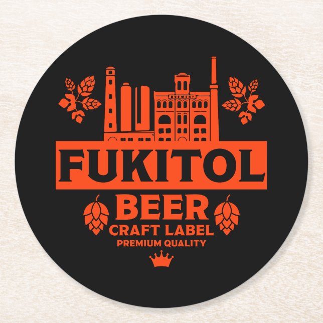 Lustigt Novelty - etiketter för julöl Underlägg Papper Rund (Framsidan)