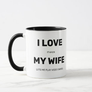 Lustigt Novelty I kärlek min fru videospel Coffee Mugg