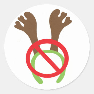 Lustigt Novelty: Jul Antlers förbannade tecken Runt Klistermärke