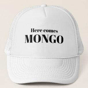 Lustigt Novelty LOL Baseball HÄR KOMMER MONGO Keps