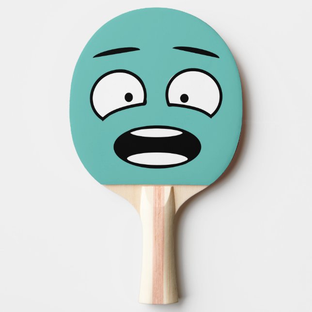 Lustigt Novelty Skrämt Ansikte Emoji Pingisracket (Framsidan)