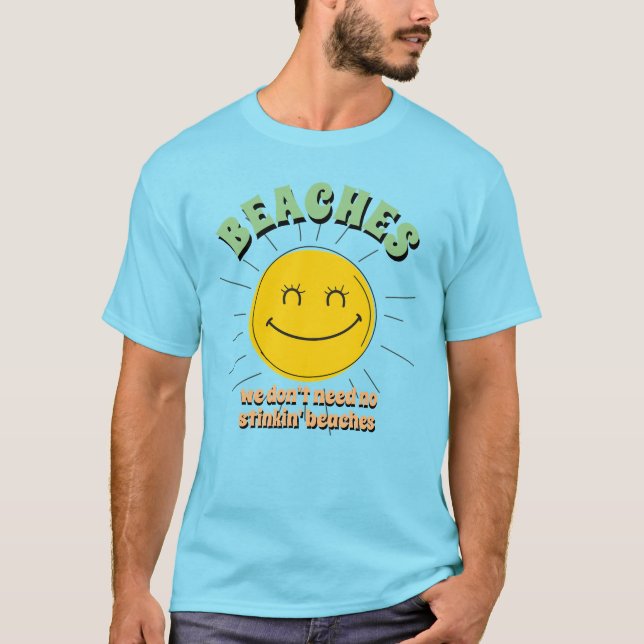 Lustigt Novelty Sommaravacation BEACHES BE CRAZY T T Shirt (Framsida)