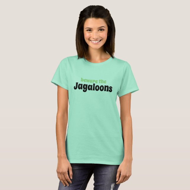 Lustigt novelty T BEWARE JAGALOONS t-shirt (Hel framsida)