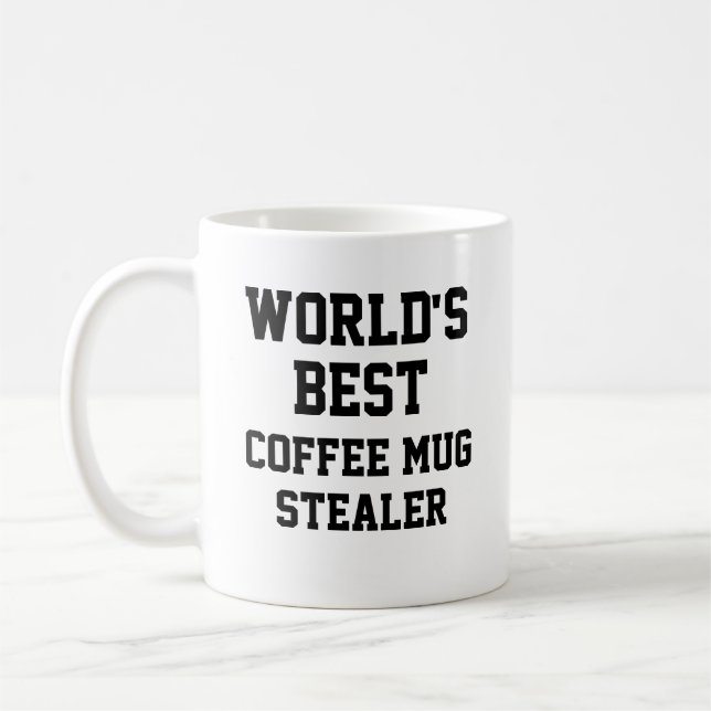 Lustigt Novelty VÄRLDENS BÄSTA KAFFE MUGG STEALER (Vänster)