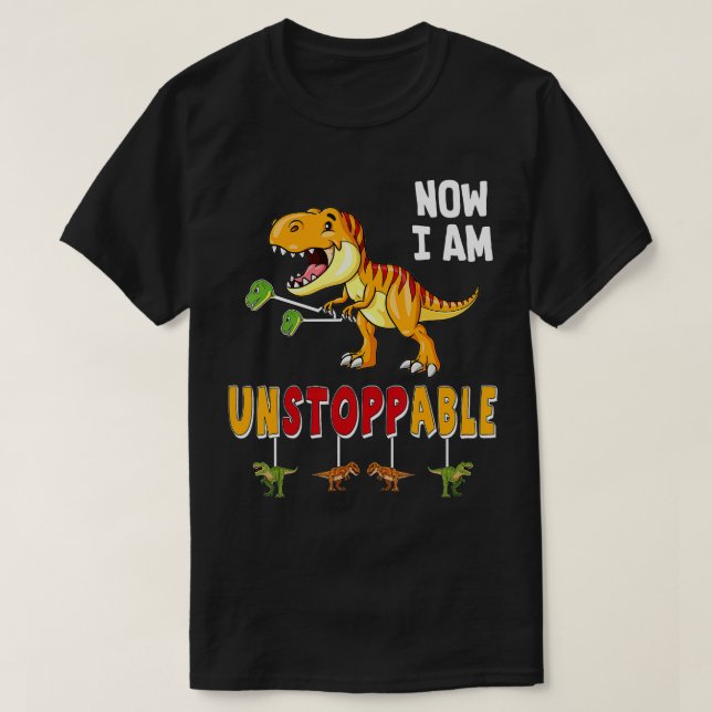 Lustigt nu är jag ostoppbar T Rex Funny Dinosaur Shirt (Design framsida)