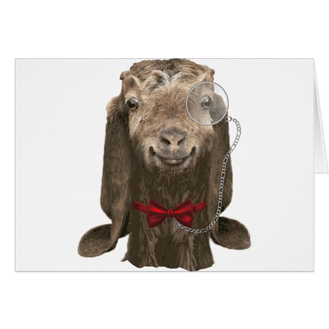 Lustigt nubiskt getat med monokle hälsningskort (Framsidan Horizontal)